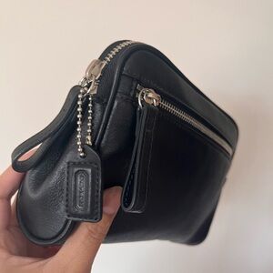 COACH Black Leather Cosmetic Case 8658, makeup bag, cosmetic bag